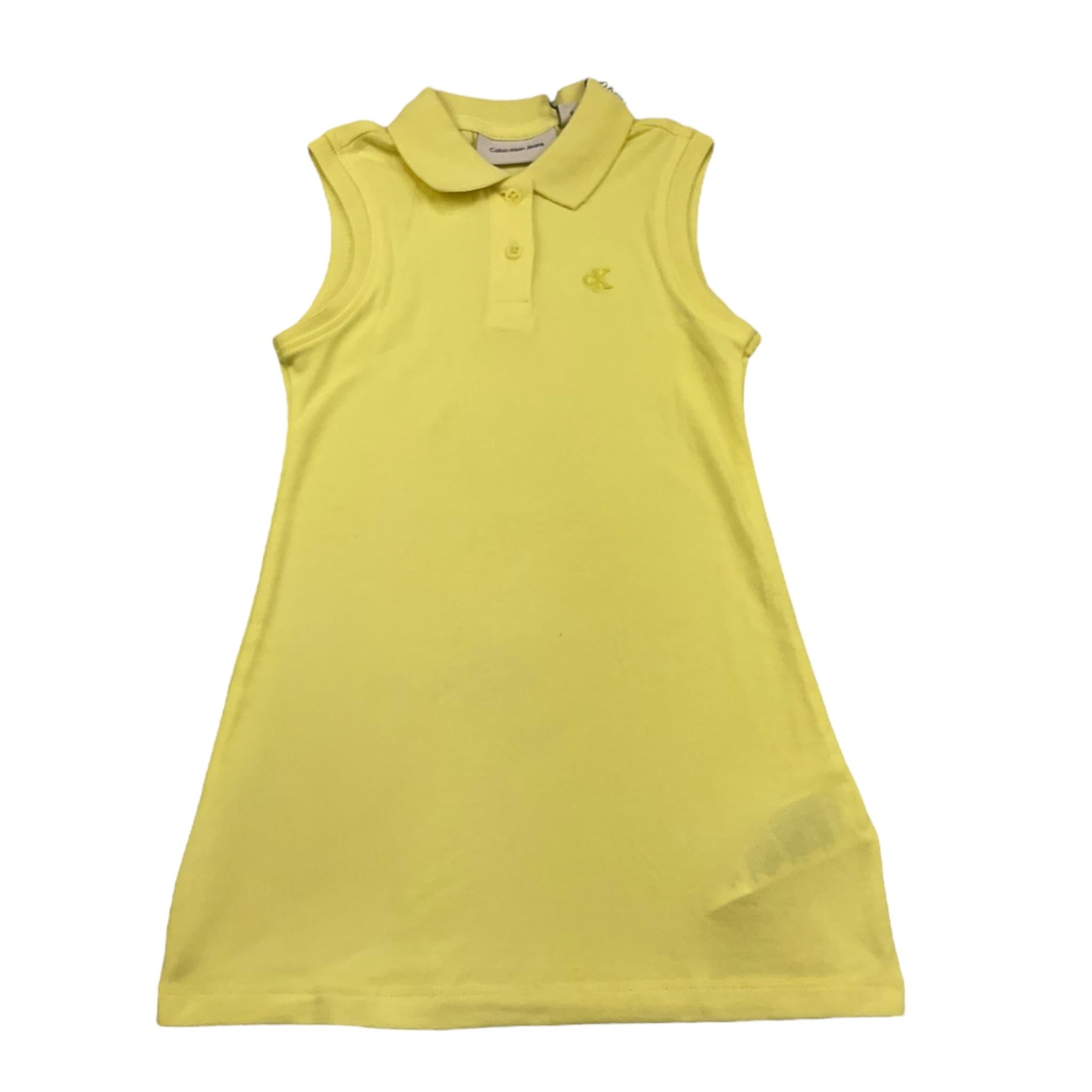Calvin Klein Abito Giromanica Tinta Unita con Logo per Bambina IG0IG02914 GIALL CALVIN KLEIN 