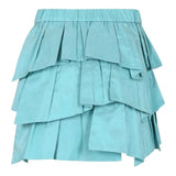 DOU DOU gonna tinta unita con balze ed elastico in vita Azzurro per Bambina DV7A91X AZZURRO DOU DOU 