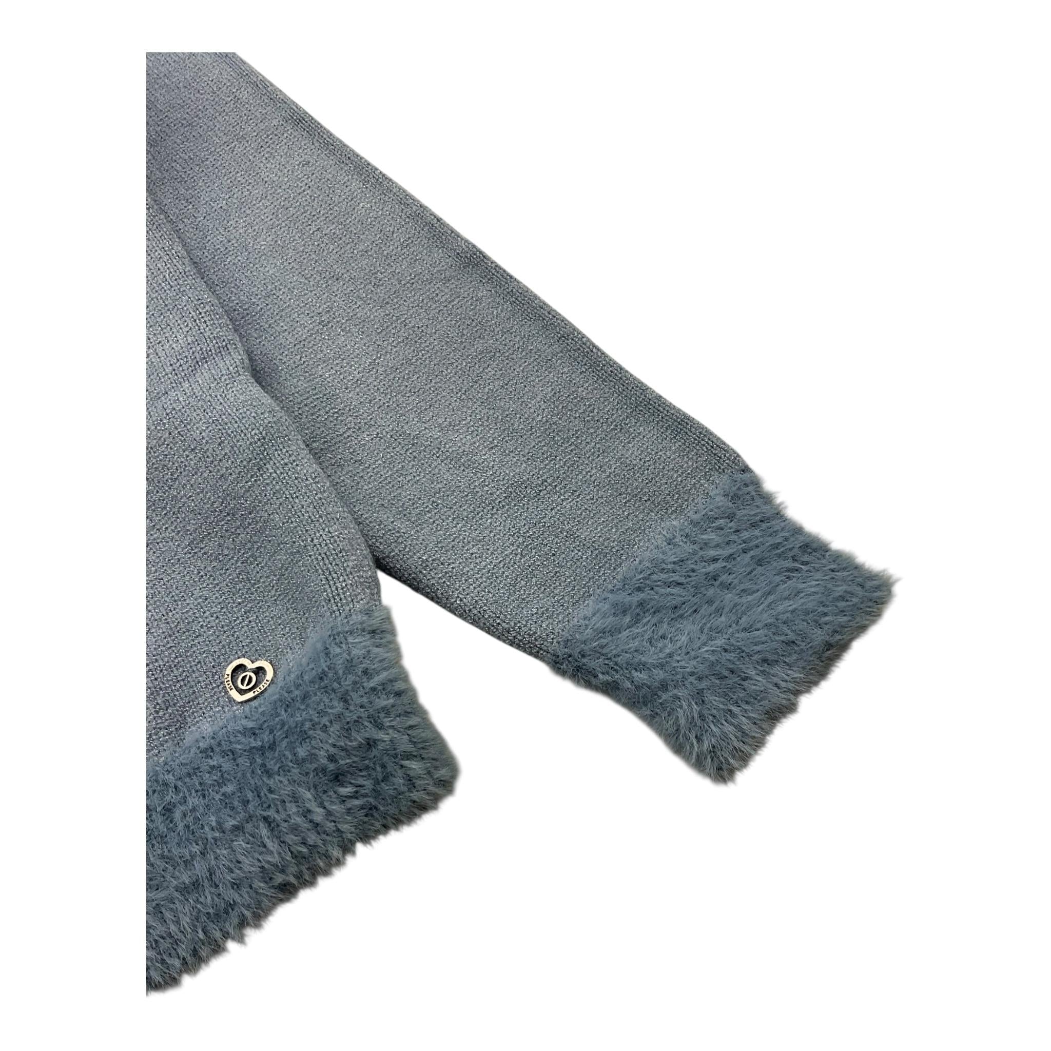 PLEASE maglia tinta unita girocollo Blu per Bambina NB46230G66X BLU PLEASE 