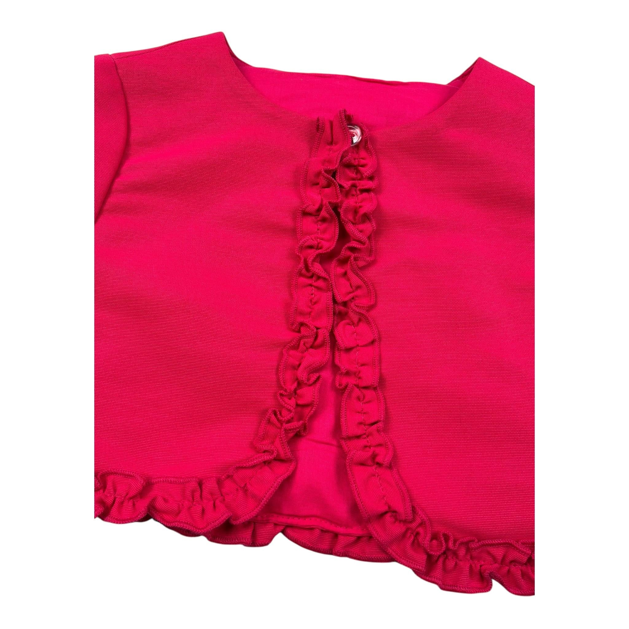 Sarabanda Coprispalle Tinta Unita con Rouches per Bambina 0J251 FUXIA SARABANDA 