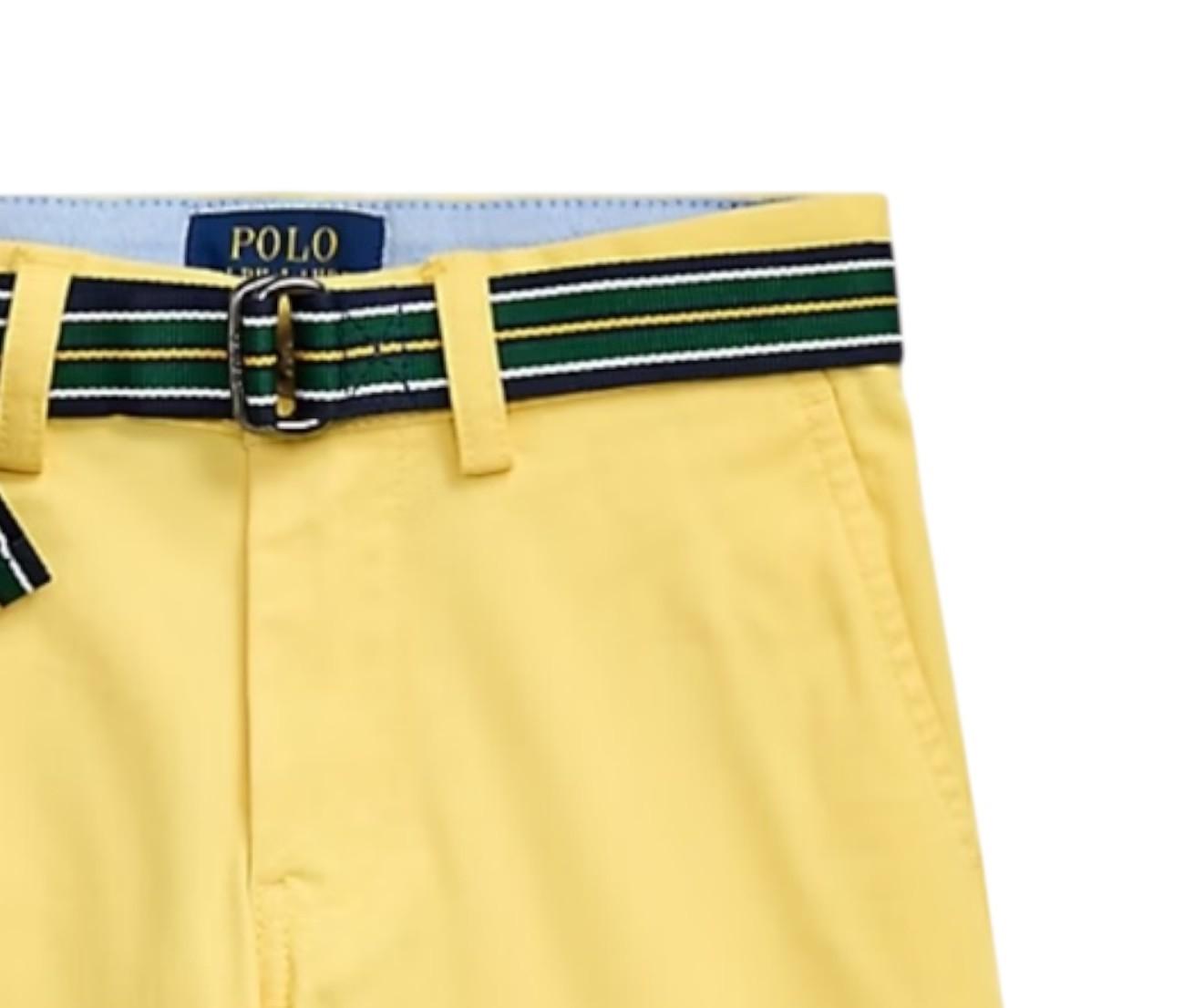 Ralph Lauren Bermuda Tinta Unita con Cintura per Neonato 322863960015N GIALLO RALPH LAUREN 