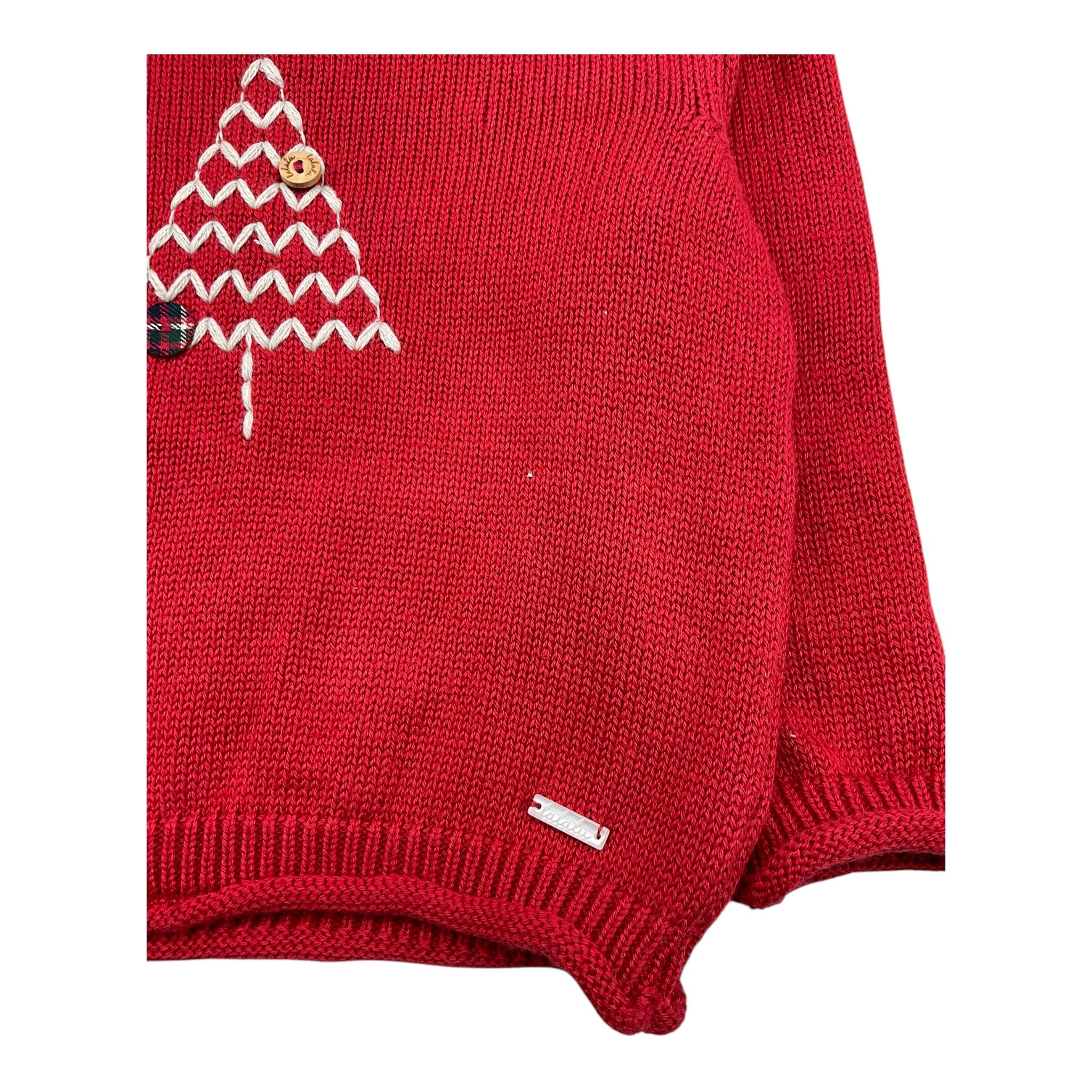 LALALU' maglia girocollo tinta unita con ricami Rosso per Neonato MGL05L ROSSO LALALU' 