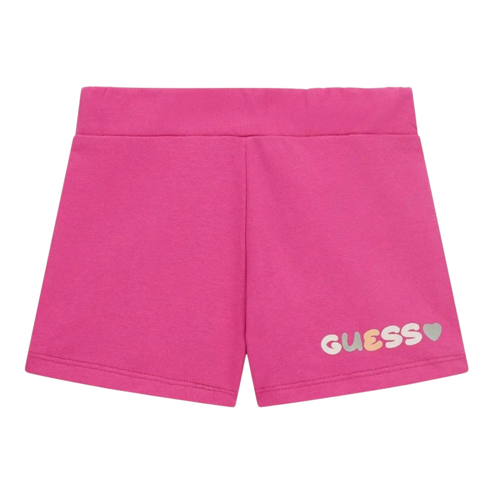 Guess Short In Tuta Tinta Unita con Logo per Bambina K5GD08KA6R4X FUXIA GUESS 