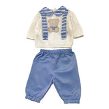 La Sartoria Dei Piccoli Completo 2 Pezzi Maglia-Pantalone per Neonato LS004 BIANCO/BLU LA SARTORIA DEI PICCOLI 
