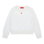 MAX&Co. maglia tinta unita girocollo con cuore Panna per Bambina MX00303 PANNA MAX&Co. 