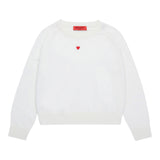 MAX&Co. maglia tinta unita girocollo con cuore Panna per Bambina MX00303 PANNA MAX&Co. 