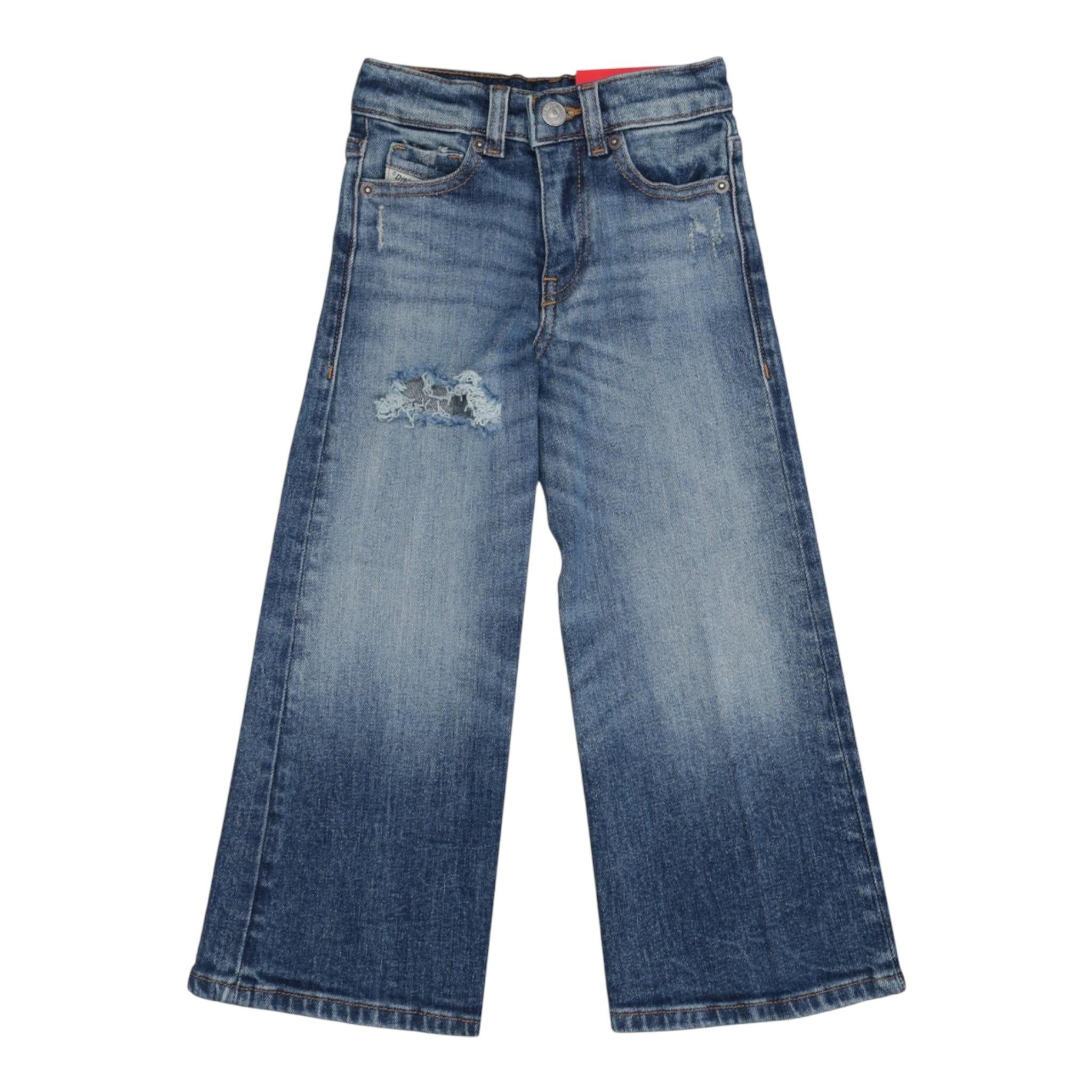 Diesel Jeans Tinta Unita Modello A Zampa per Bambina J00816X BLU DIESEL 