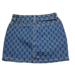 Twinset Gonna Tinta Unita con Stampa In Denim per Bambina 251GJ2111 BLU TWINSET 