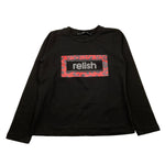 RELISH shirt girocollo tinta unita con logo Nero per Bambina RGA2301016018 NERO RELISH 