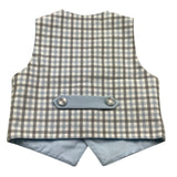 Ambaraba Gilet Tinta Unita con Parte Posteriore Fantasia Quadretti con Papillon per Neonato FM36093 AZZURRO AMBARABA 