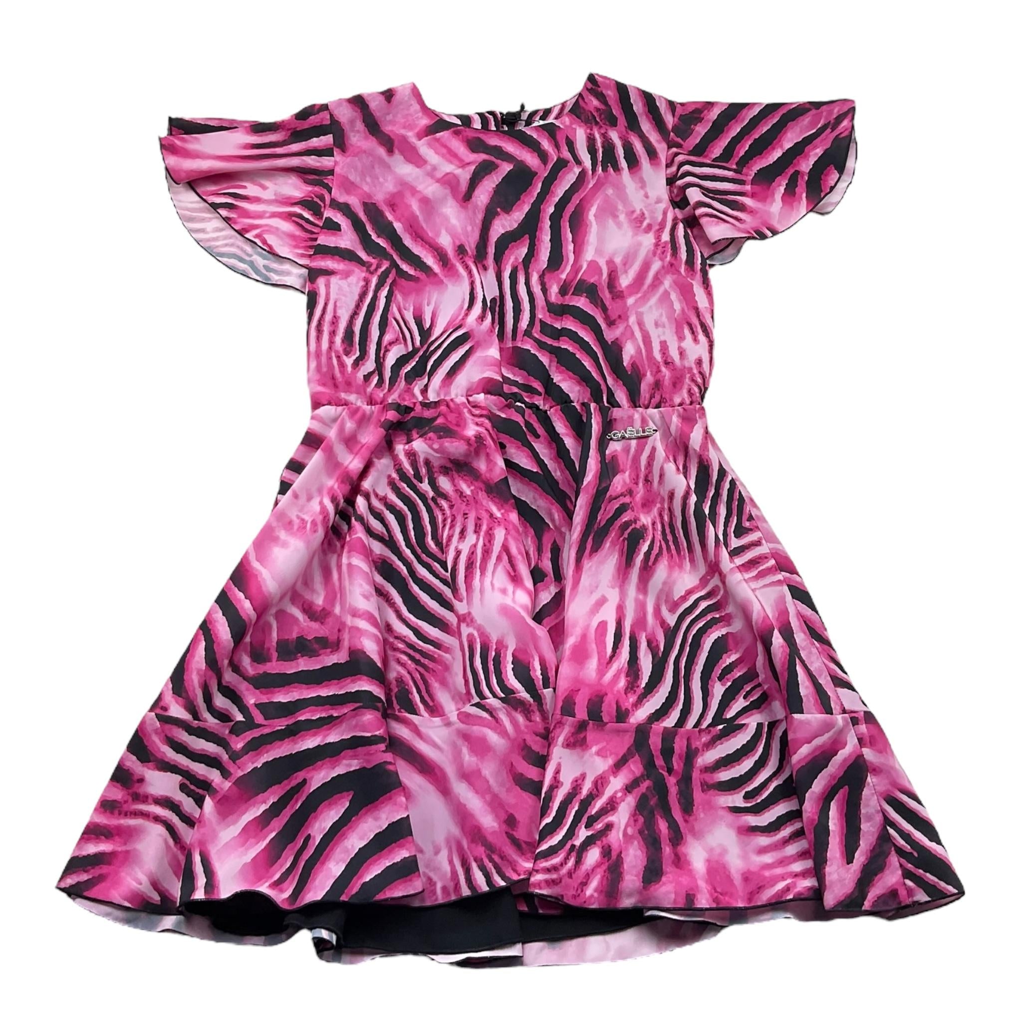 Gaelle Abito Tinta Unita con Fantasia Zebrata per Bambina 2746V0699 FUXIA GAELLE 