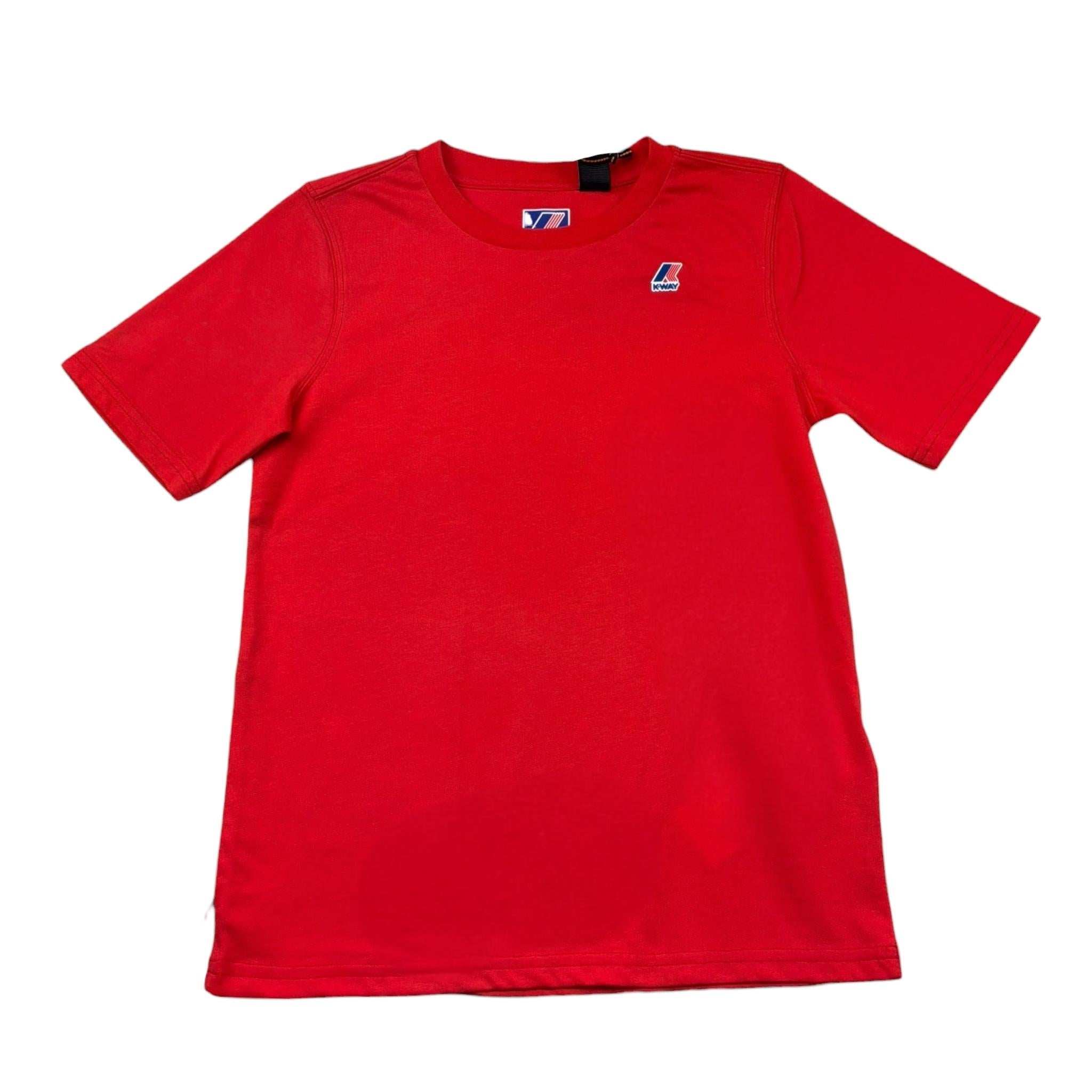 K-Way T-Shirt Girocollo Tinta Unita con Stampa per Bambino K7133YW ROSSO K-WAY 