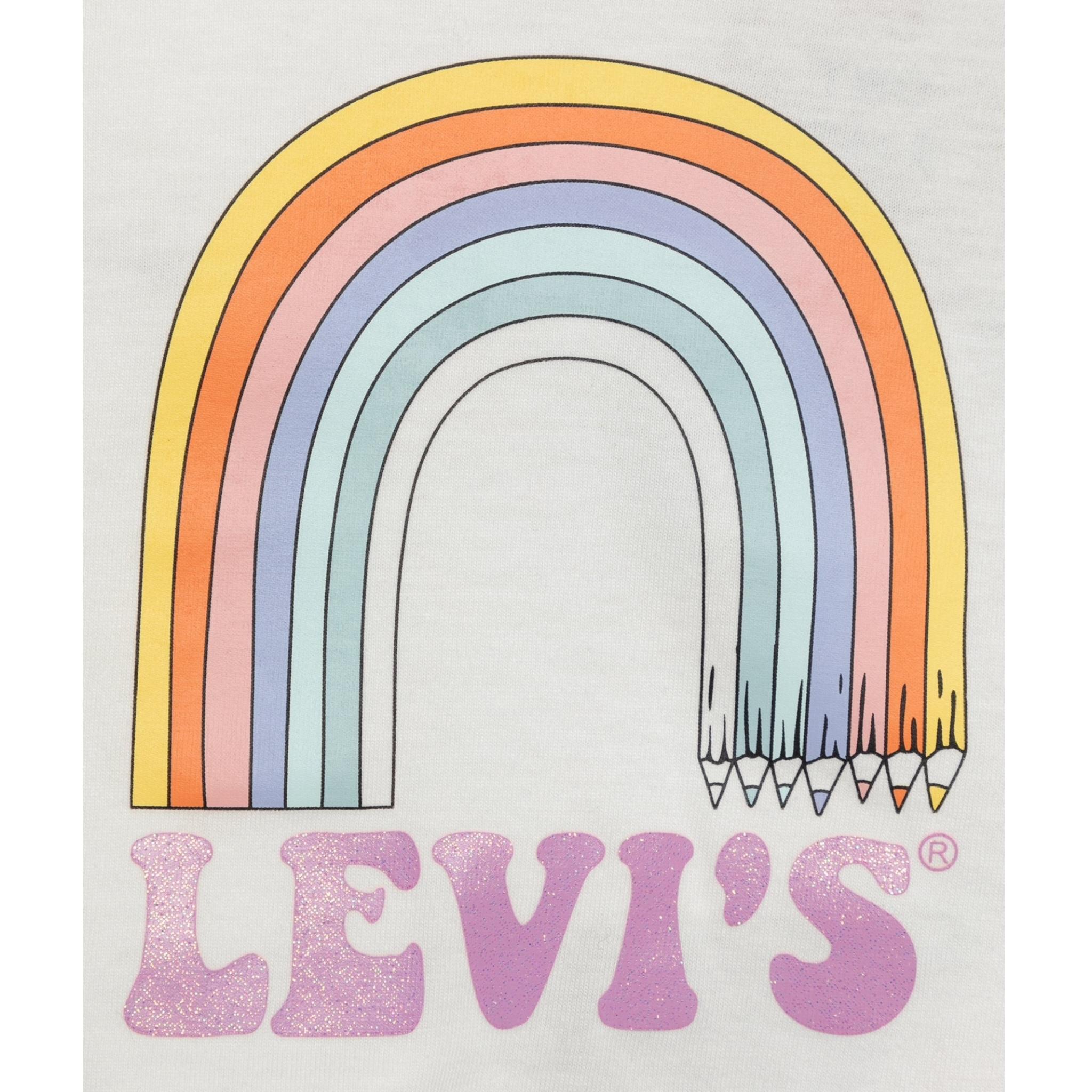 Levi'S Completo 2 Pezzi T-Shirt-Short In Denim per Bambina 1EH076J BIANCO LEVI'S 