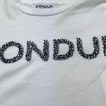 Dondup T-Shirt Girocollo Tinta Unita con Stampa per Neonata DFTS023N BIANCO DONDUP 