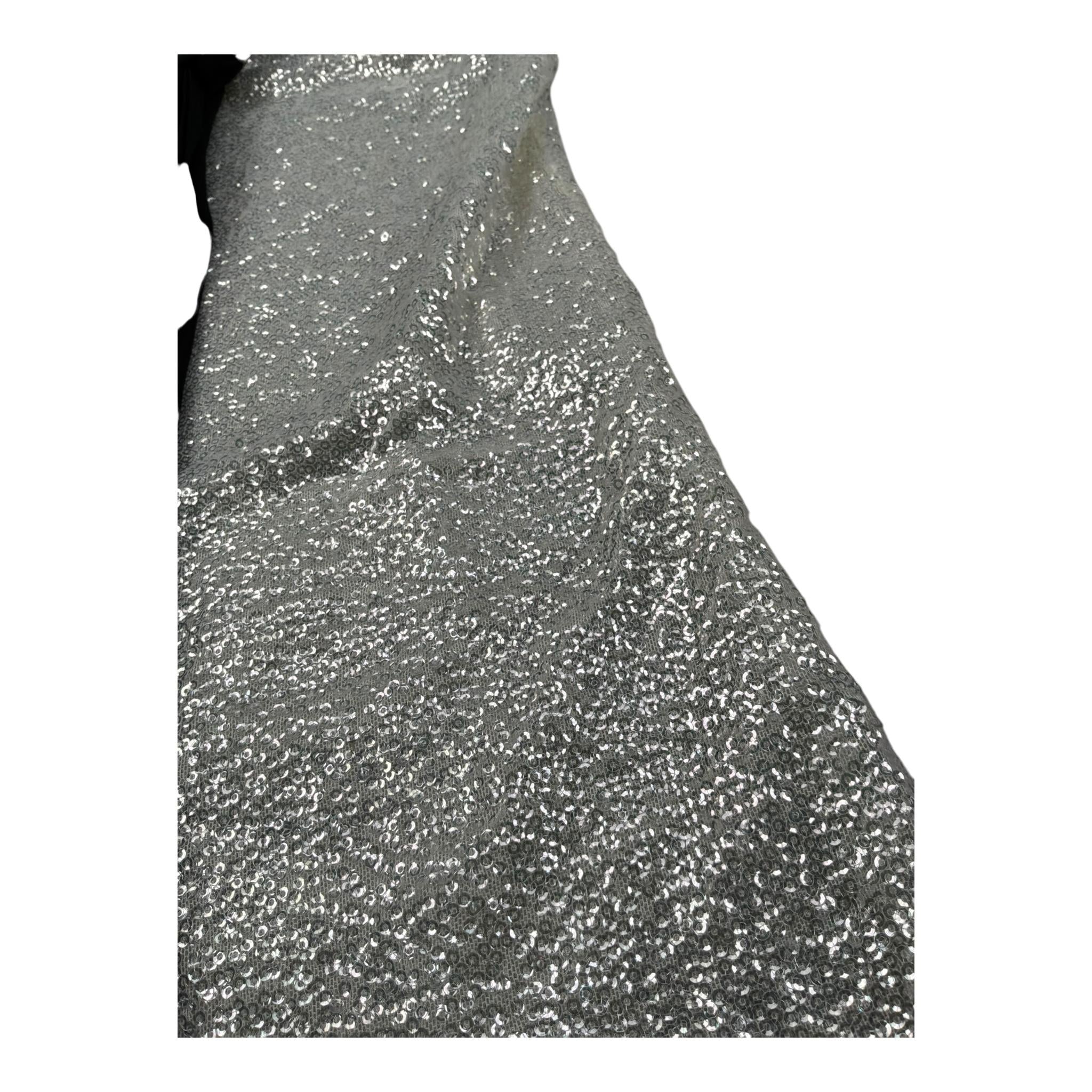 Manila Grace Abito Tinta Unita con Paillettes Giromanica per Bambina 138AMJS25 ARGENTO MANILA GRACE 