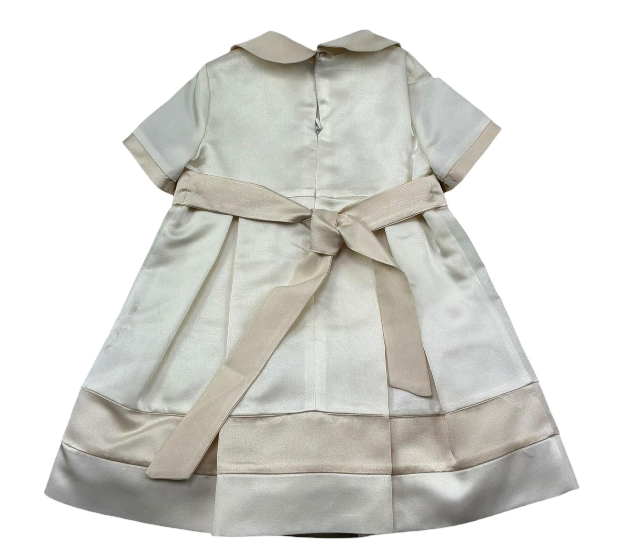 Le Bebe Abito Mezza Manica Tinta Unita con Profili In Contrasto per Neonata LBG1042 AVORIO LE BEBE 