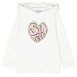 STELLA McCARTNEY felpa chiusa con cappuccio tinta unita con stampa Bianco per Neonata TV4B00 BIANCO STELLA McCARTNEY 