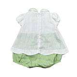 Bimbalo' Pagliaccetto Bicolore con Colletto Bianco/Verde per Neonata 7568 BIANCO/VERDE BIMBALO' 