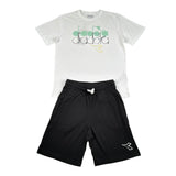 Diadora Completo 2 Pezzi T-Shirt-Leggins Bermuda Bicolore per Bambino 102181710 BIANCO/NERO DIADORA 