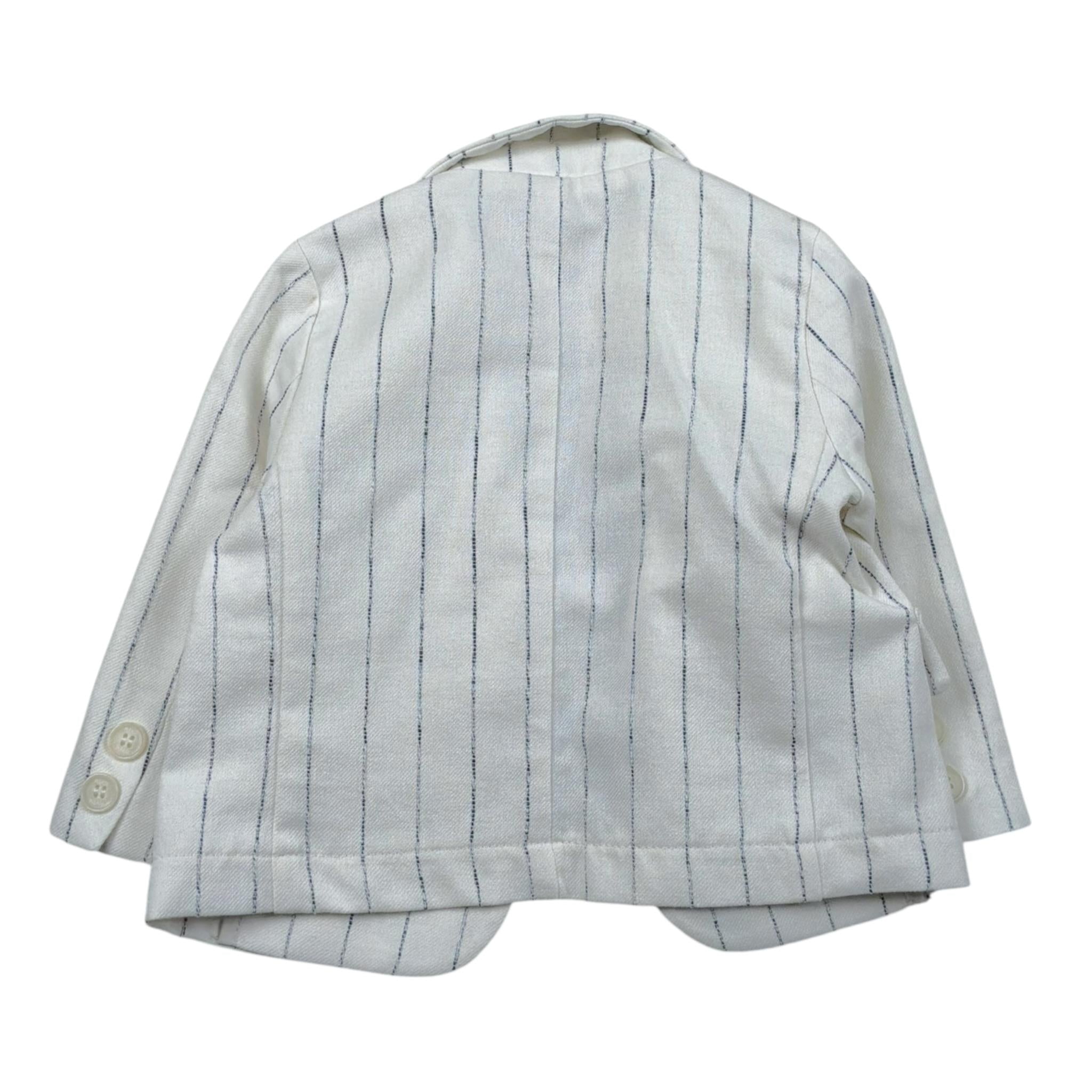 Please Giacca Tinta Unita con Fantasia A Righe per Neonato JB40131B73 BIANCO PLEASE 