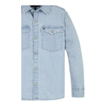 TOMMY HILFIGER camicia in denim tinta unita con tasconi Azzurro per Bambino KB0KB09080 AZZURRO TOMMY HILFIGER 