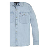 TOMMY HILFIGER camicia in denim tinta unita con tasconi Azzurro per Bambino KB0KB09080 AZZURRO TOMMY HILFIGER 