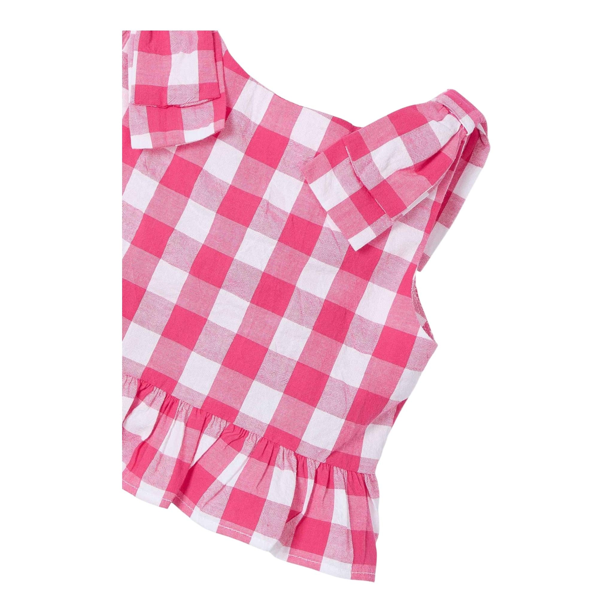 Mayoral Camicia Giromanica Fantasia A Quadri per Bambina 3023J BIANCO/FUXIA MAYORAL 