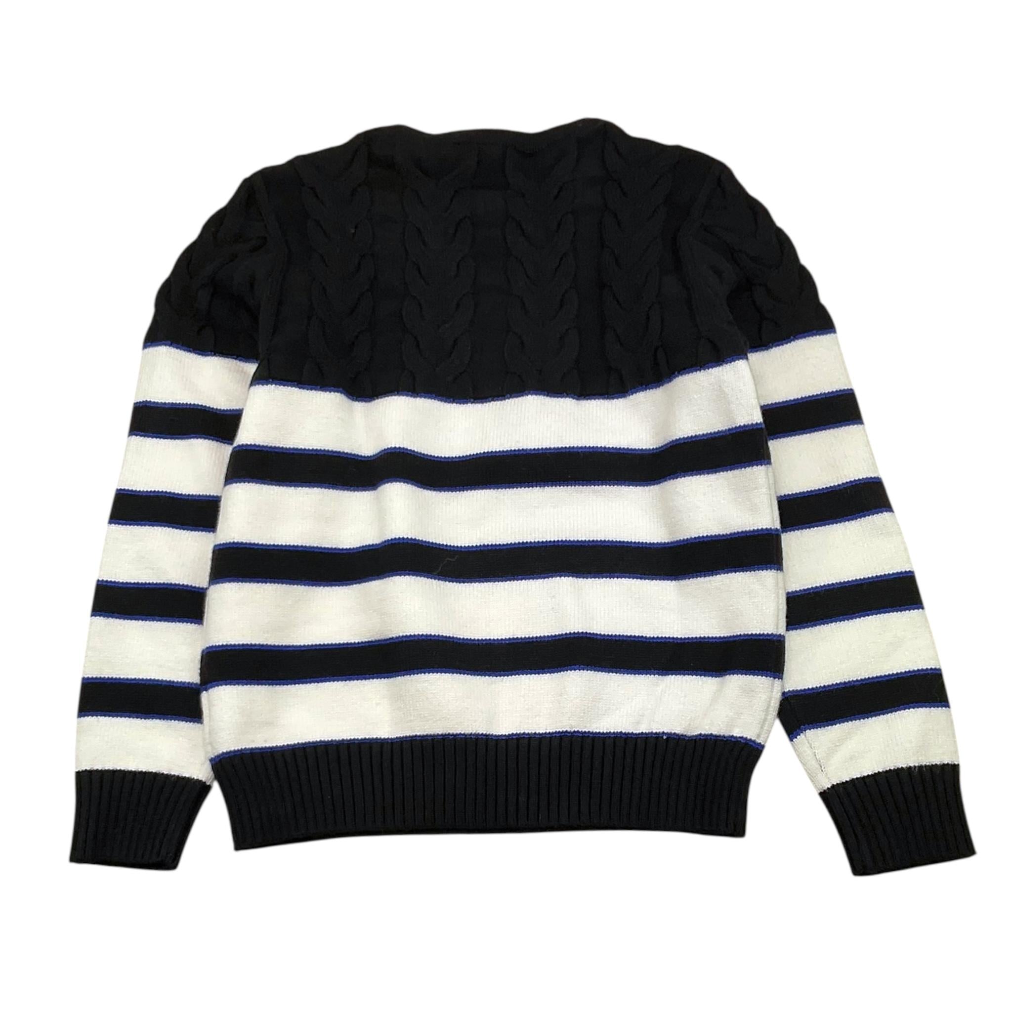 NEVER TOO maglia girocollo bicolore con fantasia a righe Bianco/nero per Bambino NT2074R BIANCO/NERO NEVER TOO 