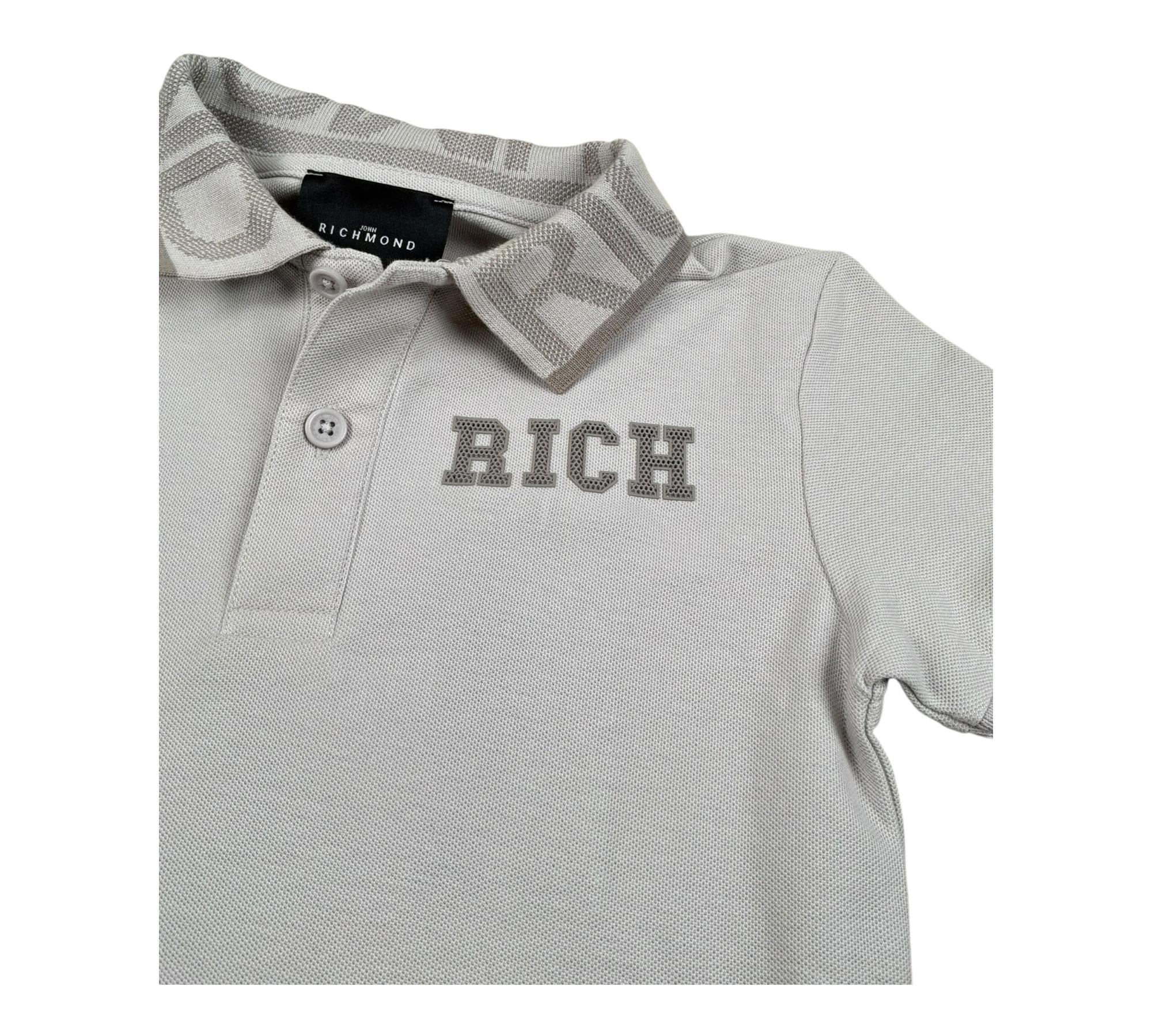 John Richmond Polo Mezza Manica Tinta Unita per Bambino RBP26030PO GRIGIO JOHN RICHMOND 