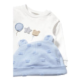 Mayoral Completo 3 Pezzi Shirt-Pantalone-Cappello per Neonato 1557 BIANCO/AZZURRO MAYORAL 