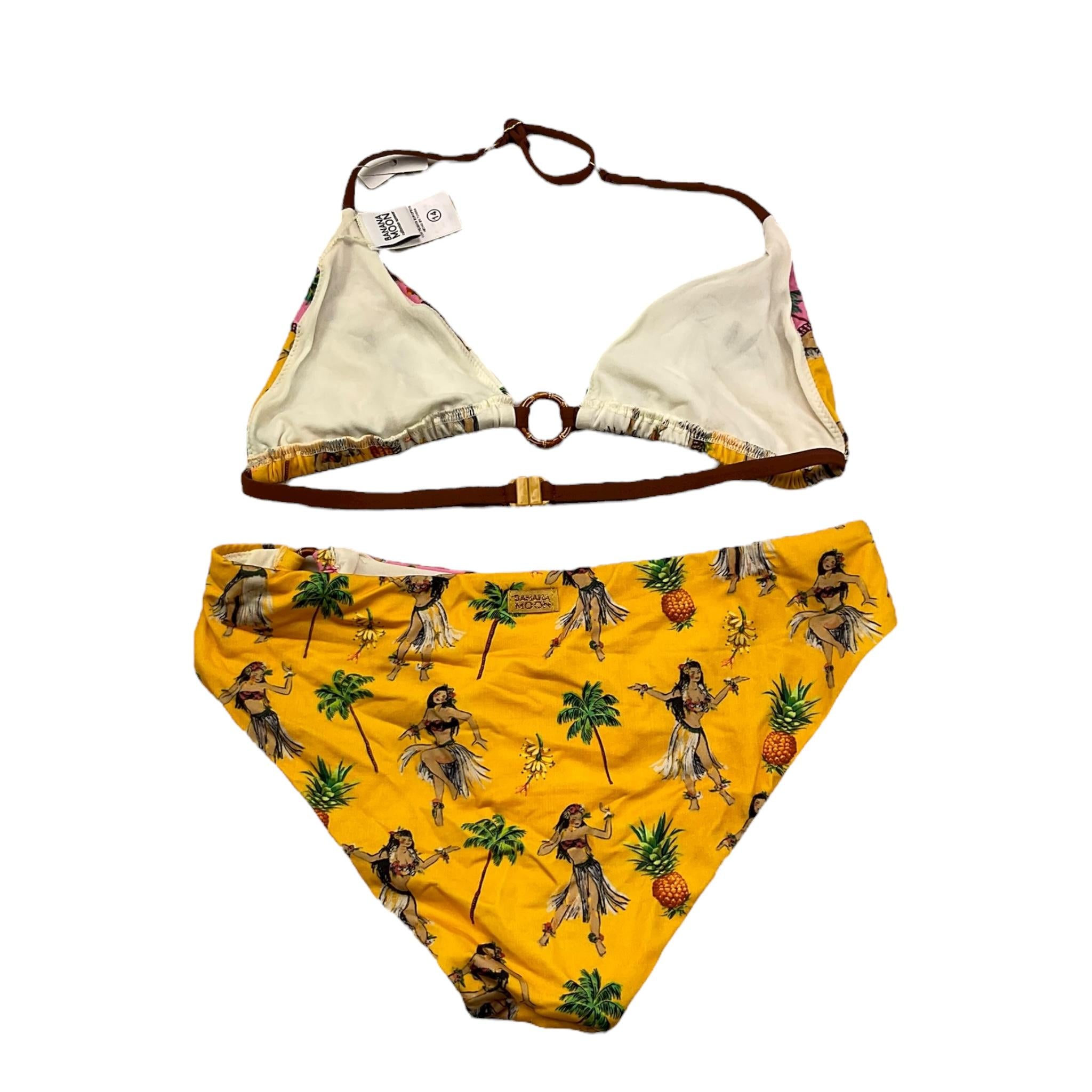 Banana Moon Costume 2 Pezzi Triangolo-Slip Tinta Unita con Fantasia per Bambina JZA33 GIALLO BANANA MOON 