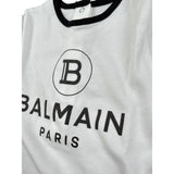 Balmain Set Tutina-Cappello Tinta Unita con Profili In Contrasto per Neonato TUTINS BIANCO BALMAIN 