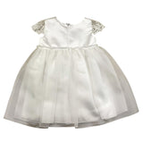 MINIMI abito mezza manica tinta unita con maniche in pizzo Bianco per Neonata 2421 BIANCO MINIMI 