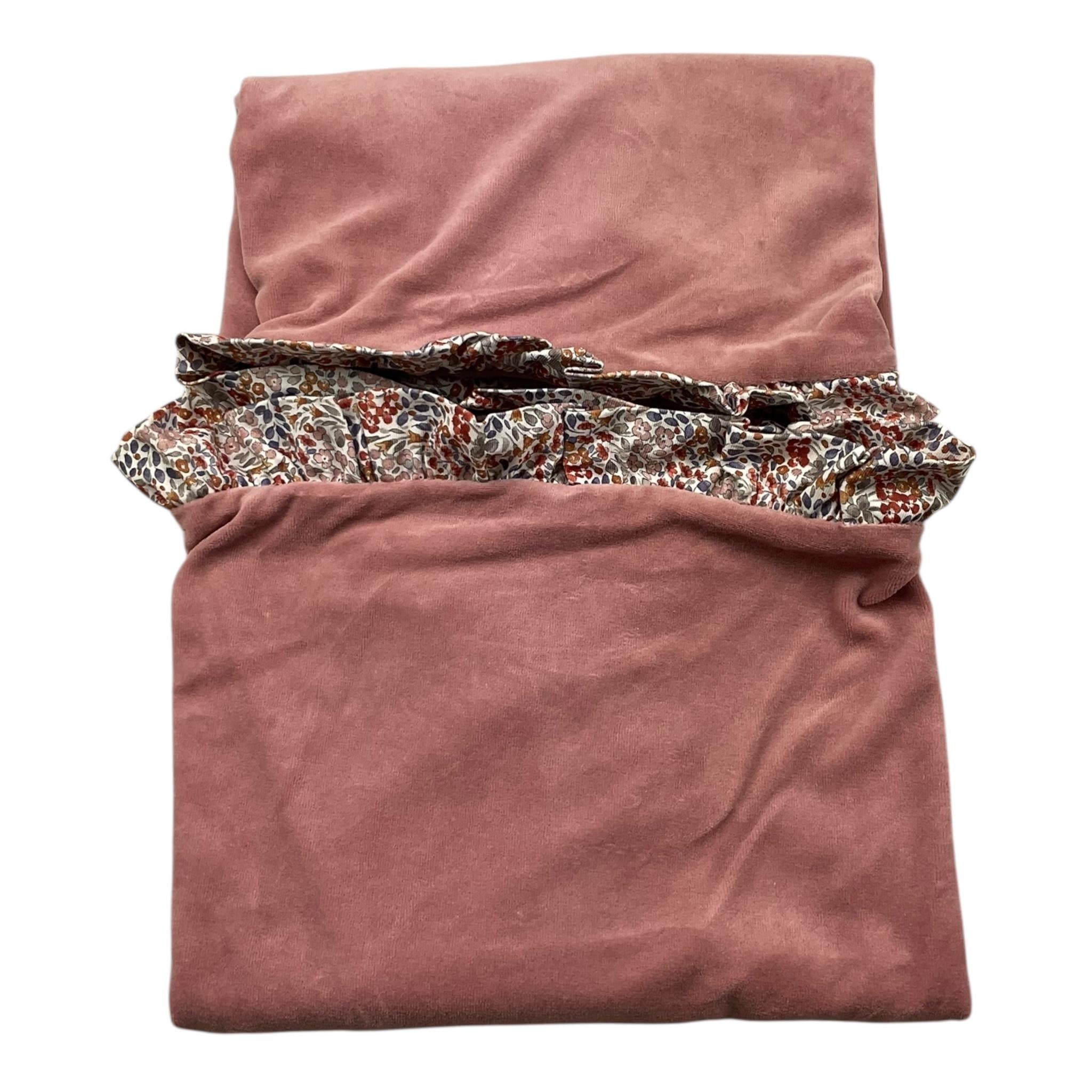 BARCELLINO coperta tinta unita in ciniglia con ricami Rosa per Neonata 105917 ROSA BARCELLINO 