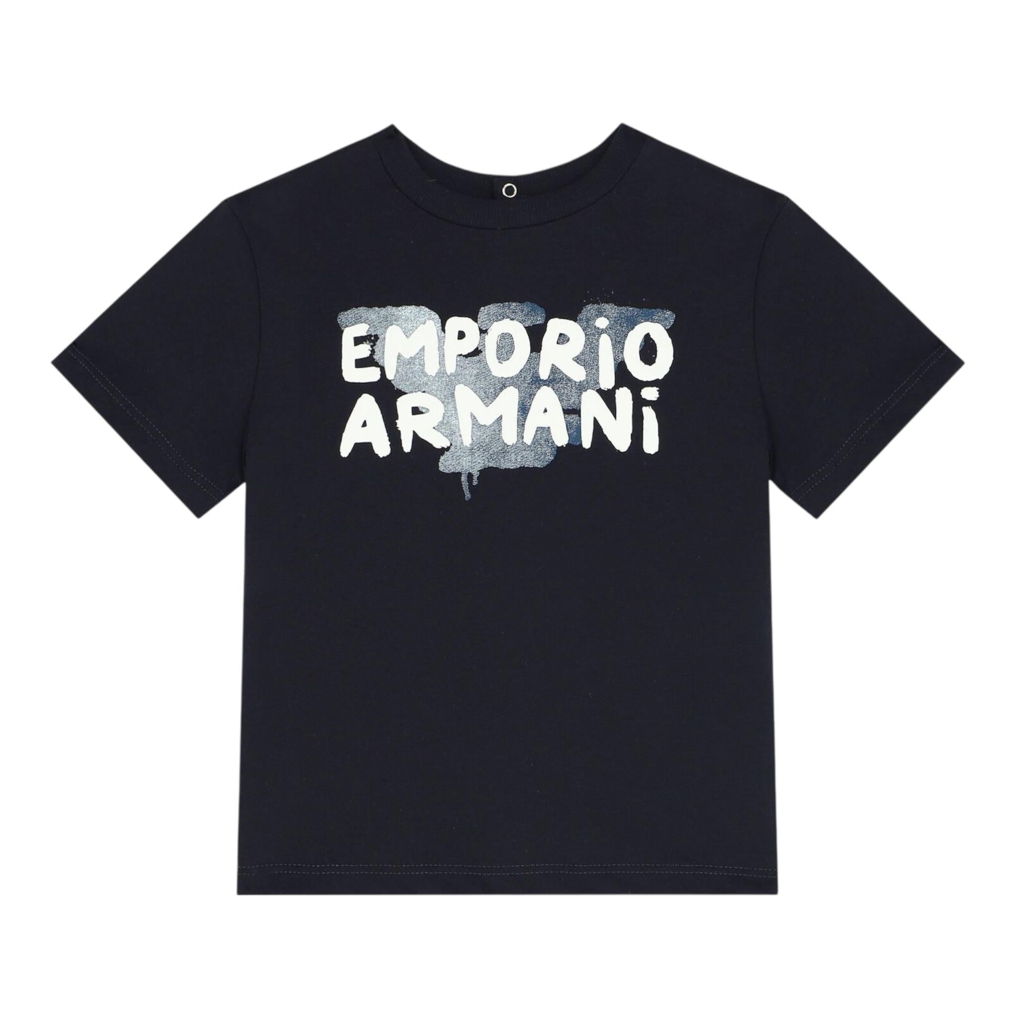 Emporio Armani Set T-Shirt Bicolore per Neonato 3DHDJ1 PANNA/BLU EMPORIO ARMANI 