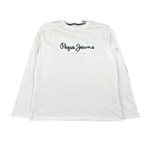 Pepe Feamo Shirt Girocollo Tinta Unita con Stampa per Bambino PB503993 BIANCO PEPE JEANS 