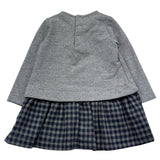 Le Bebe Abito Manica Lunga Tinta Unita con Applicazioni per Neonata LBG0369 GRIGIO LE BEBE 