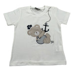 J.O. Milano T-Shirt Girocollo Tinta Unita con Stampa per Neonato 576B3 PANNA J.O. MILANO 