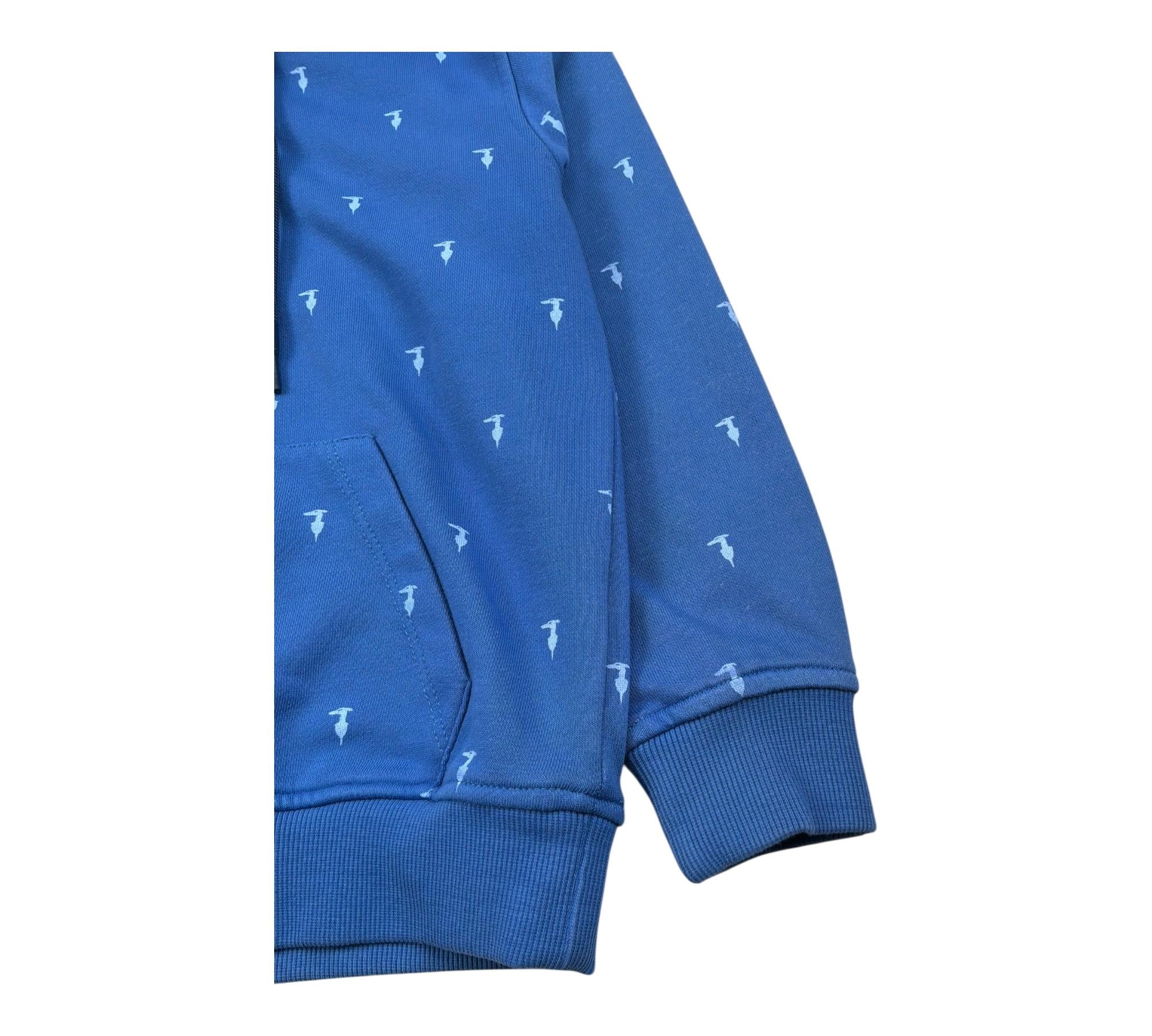 Trussardi Felpa Chiusa con Cappuccio Tinta Unita per Bambino TBP26104FE BLU TRUSSARDI 