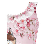 Monnalisa Costume Intero Tinta Unita con Stampa Bamby per Bambina 19E060 ROSA MONNALISA 