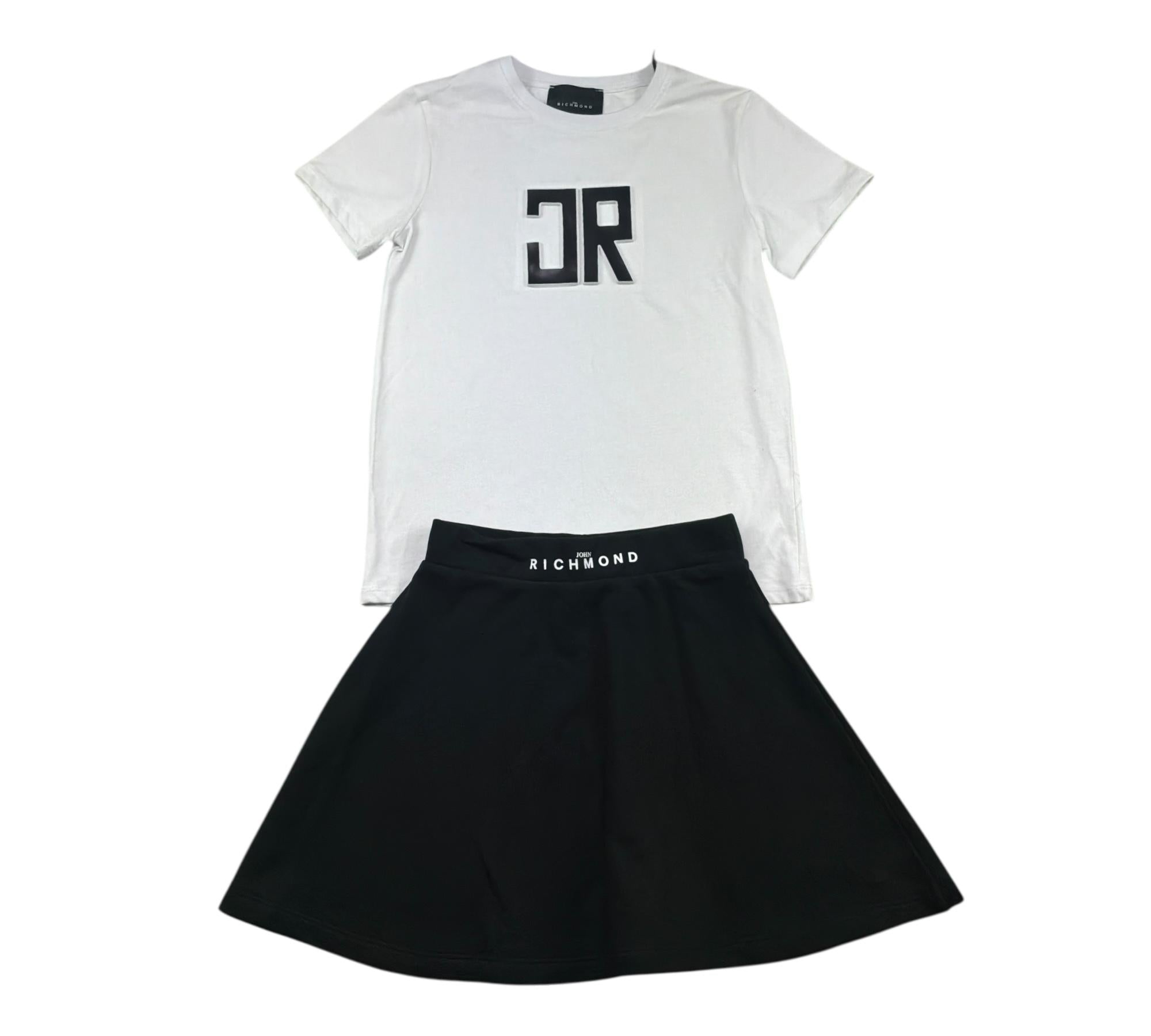 John Richmond Completo 2 Pezzi T-Shirt-Gonna Bicolore per Bambina RGP26005CJ BIANCO/NERO JOHN RICHMOND 
