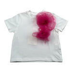 Vicolo T-Shirt Girocollo Tinta Unita con Applicazione per Bambina 3146M00265 BIANCO VICOLO 