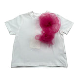 Vicolo T-Shirt Girocollo Tinta Unita con Applicazione per Bambina 3146M00265 BIANCO VICOLO 