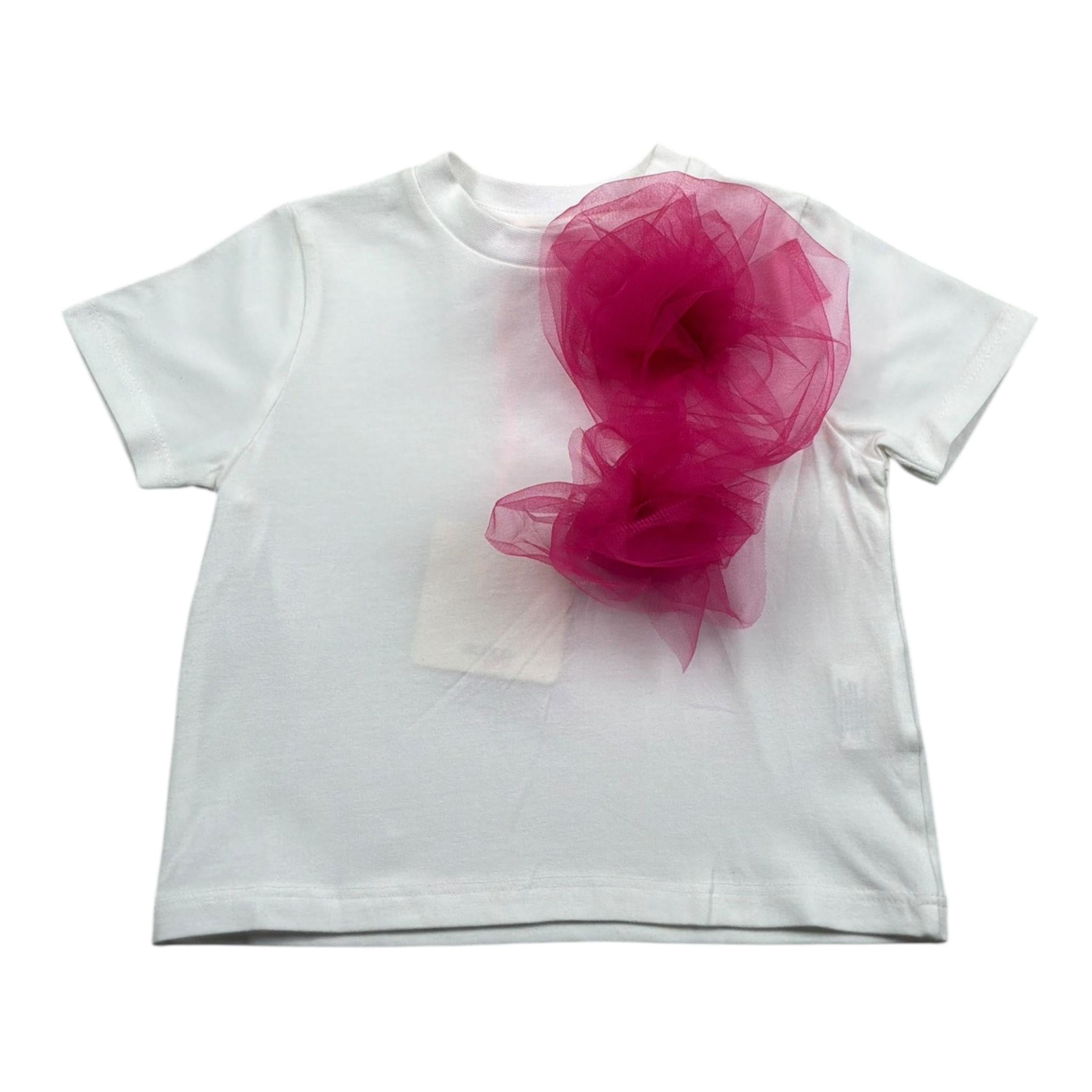 Vicolo T-Shirt Girocollo Tinta Unita con Applicazione per Bambina 3146M00265 BIANCO VICOLO 