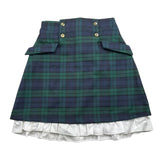 LA STUPENDERIA gonna tinta unita con fantasia a quadri Verde per Bambina TJGN72 VERDE LA STUPENDERIA 