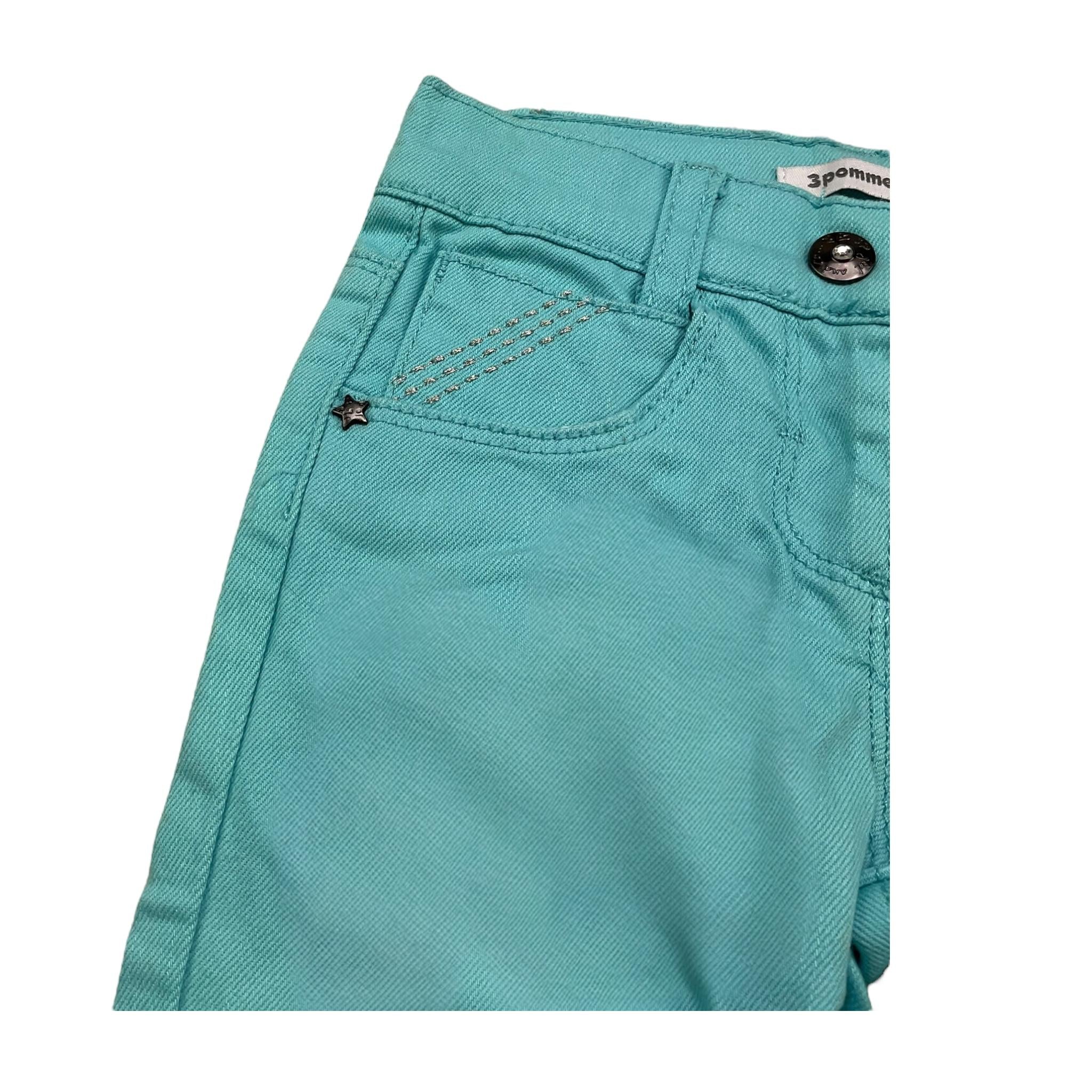 3POMMES pantalone tinta unita con girovita regolabile Azzurro per Bambina 3F22012 AZZURRO 3POMMES 