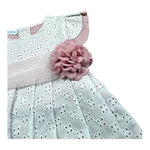Juliana Abito Mezza Manica Bicolore con Applicazione per Neonata 25139 BIANCO/ROSA JULIANA 
