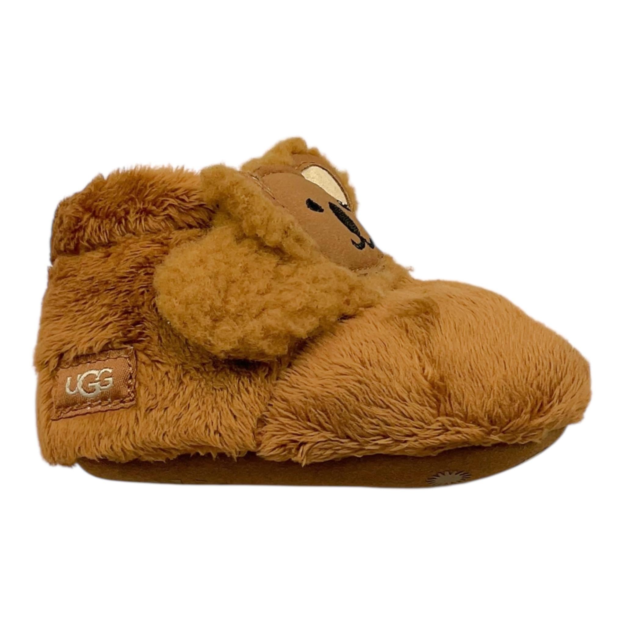 UGG stivali tinta unita in pelliccia con applicazione orso Marrone per Neonata 1121047 MARRONE UGG 