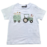 Monnalisa T-Shirt Girocollo Tinta Unita con Stampa per Bambino 28E602 BIANCO MONNALISA 