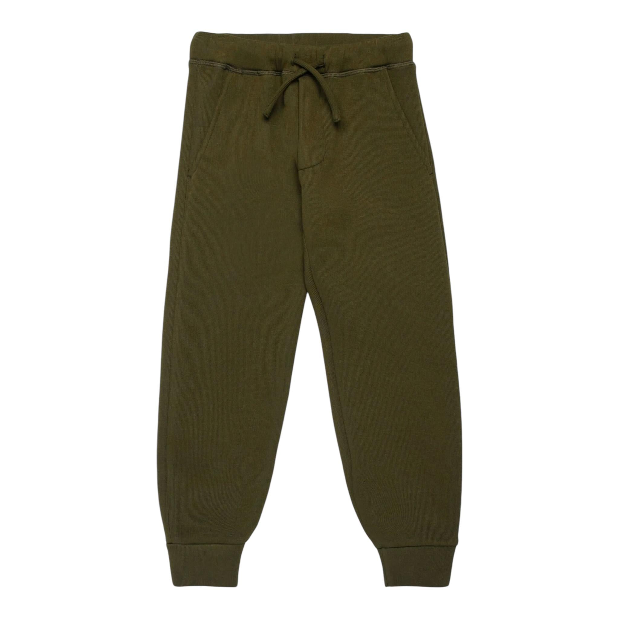 DSQUARED2 pantalone tuta tinta unita con stampa logo Verde per Bambino DQ2458 VERDE DSQUARED2 